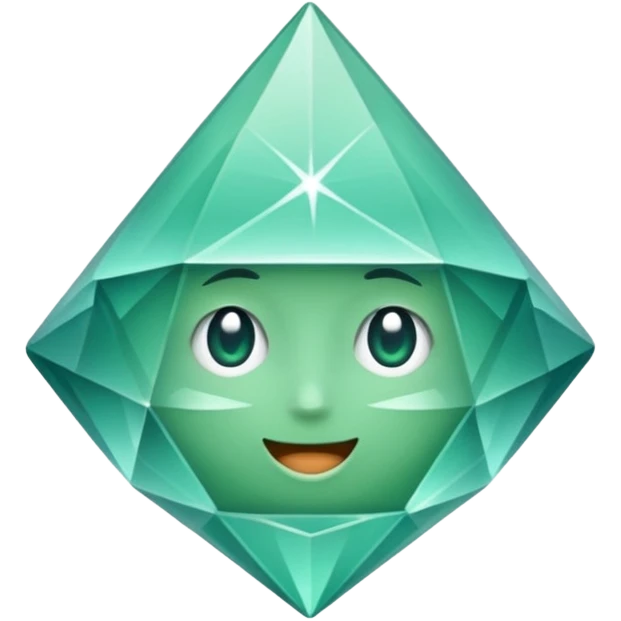 Diamante verde água sem rosto emoji