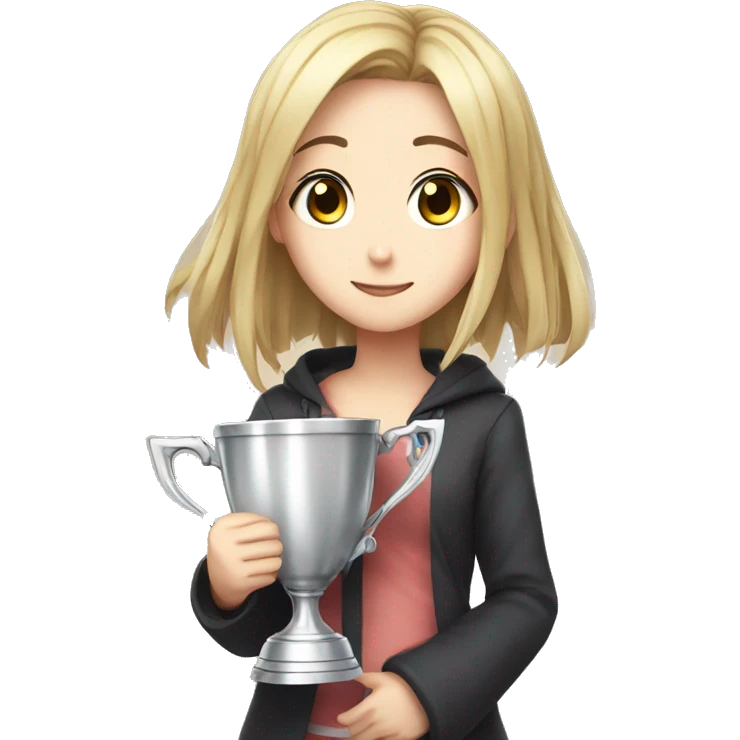 anime girl with win cup emoji