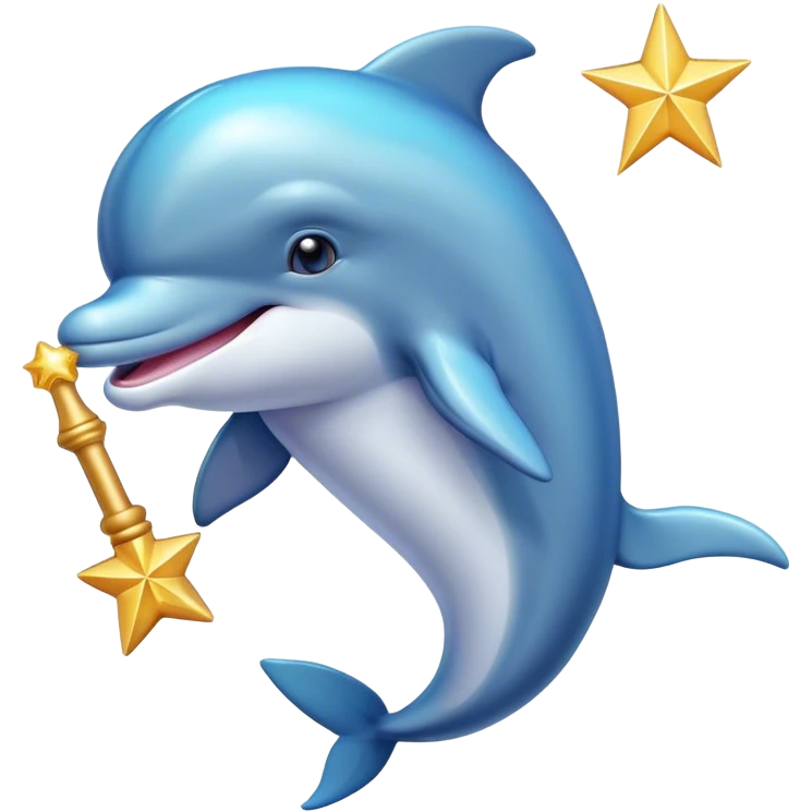 dolphin holding a magic wand emoji