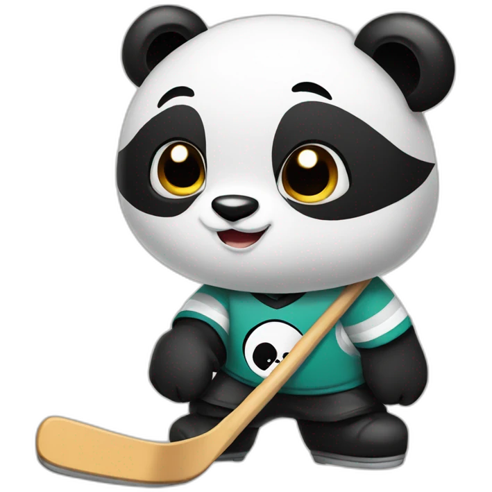 panda play hockey emoji