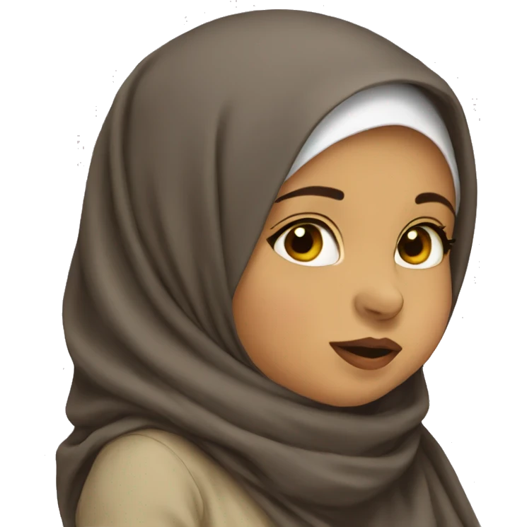 hijab kissing baby emoji