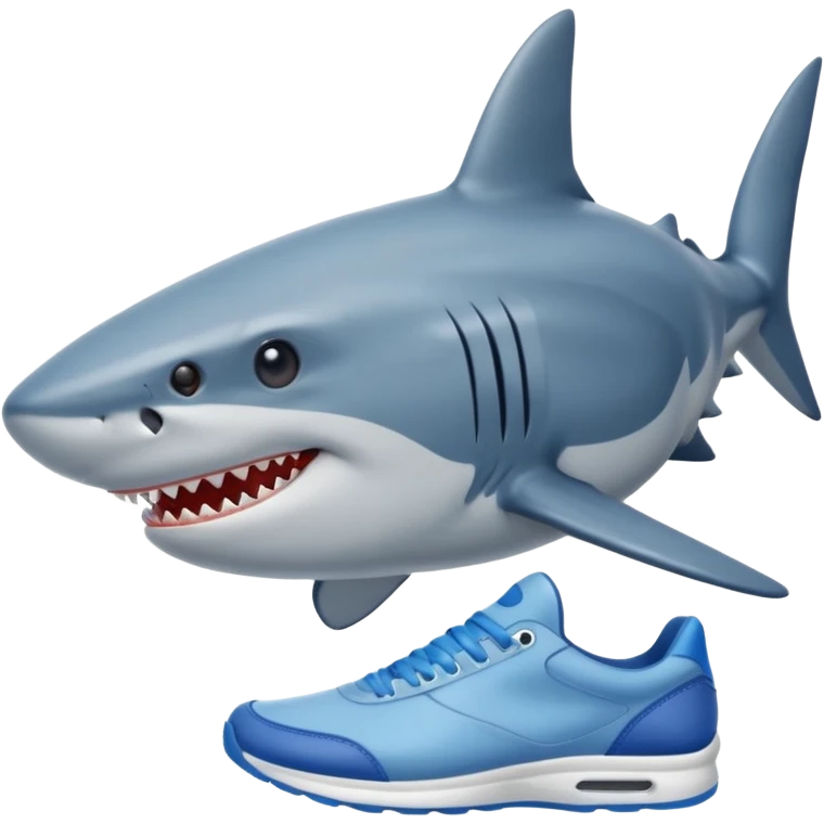Shark whit blue shoes  emoji