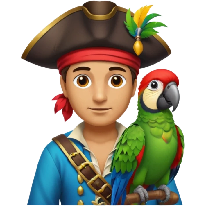 pirate and parrot emoji