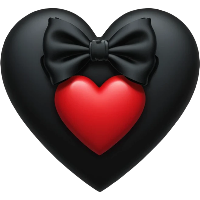 goth themed heart with a black velvet bow emoji