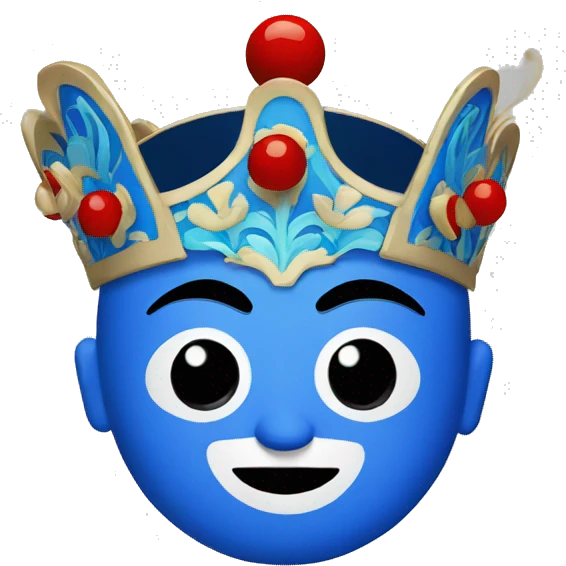 Blue Peking Opera Head Crown emoji