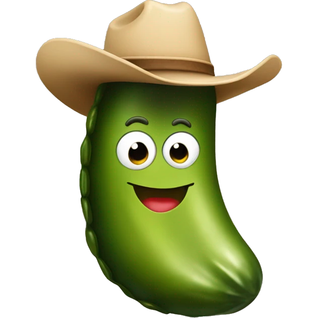 Pickle wearing a cowboy hat emoji