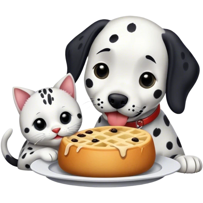 Dalmatian eating a cat emoji