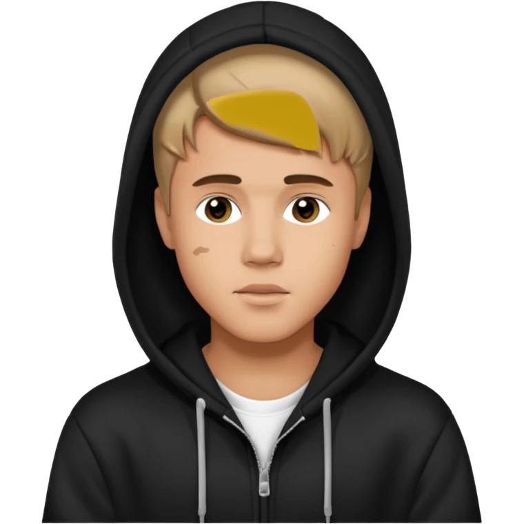 justin bieber wears black hoodie emoji