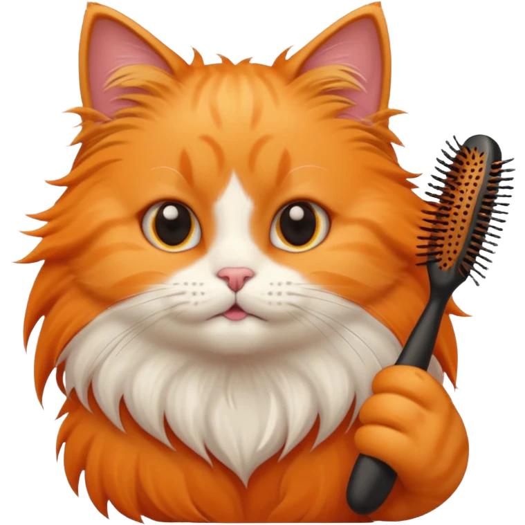 Cute cat brushing hair emoji