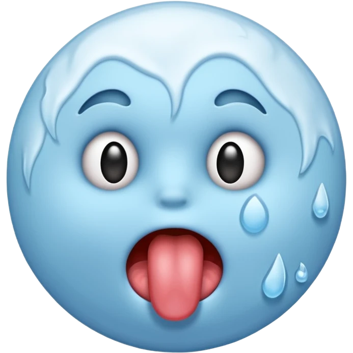 a cold circle emoji with its sticking its tong out emoji