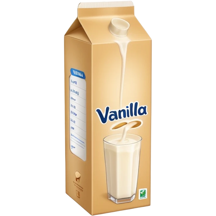 beige tall vanilla milk carton that says "vanilla" on it  emoji