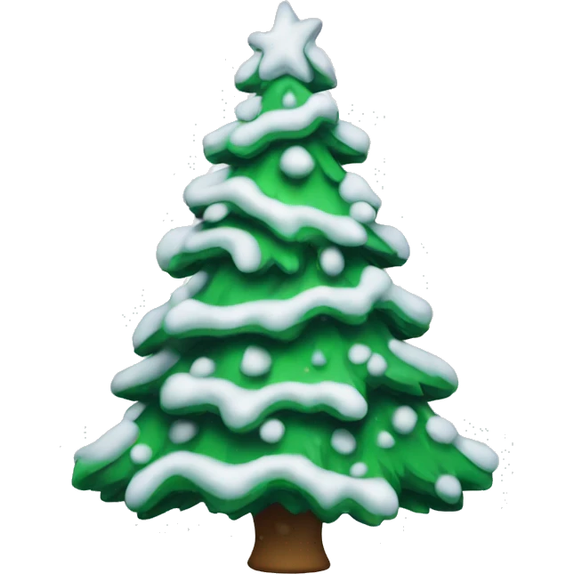 Christmas tree with snow emoji