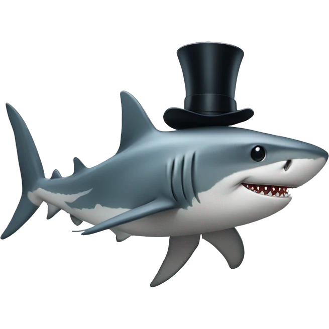 Shark with a top hat emoji