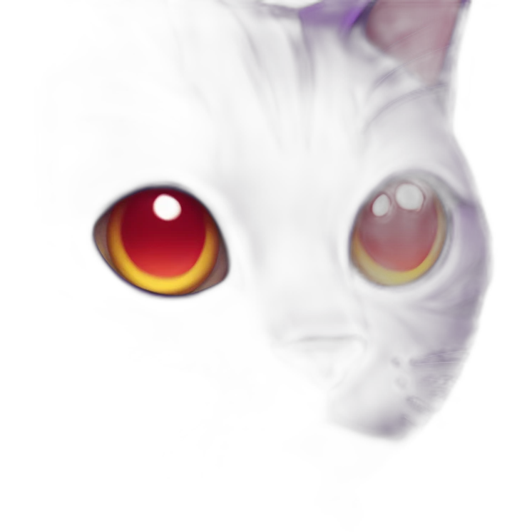 purple cat releasing red gas from mouth emoji
