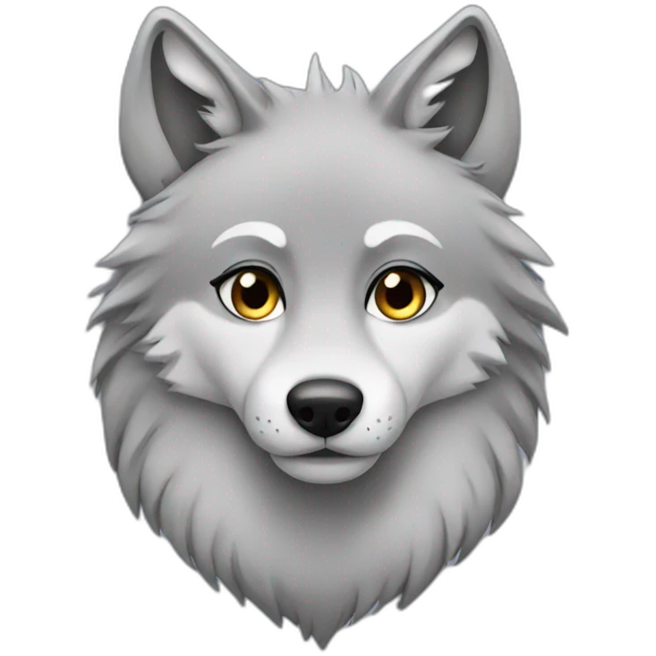Female wolf with long eyelashes emoji