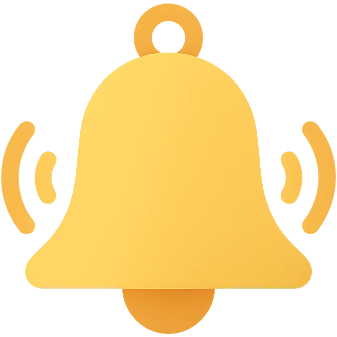 3d golden ringing bell emoji