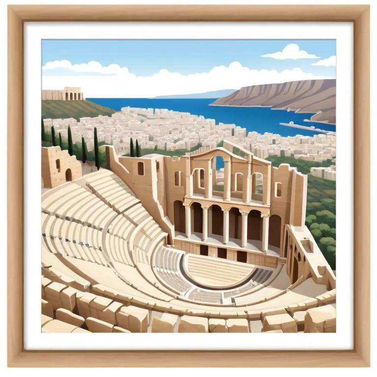 Odeon of Herodes Atticus Landmark Emoji – Depicting the ancient stone amphitheater on the Acropolis slopes. emoji