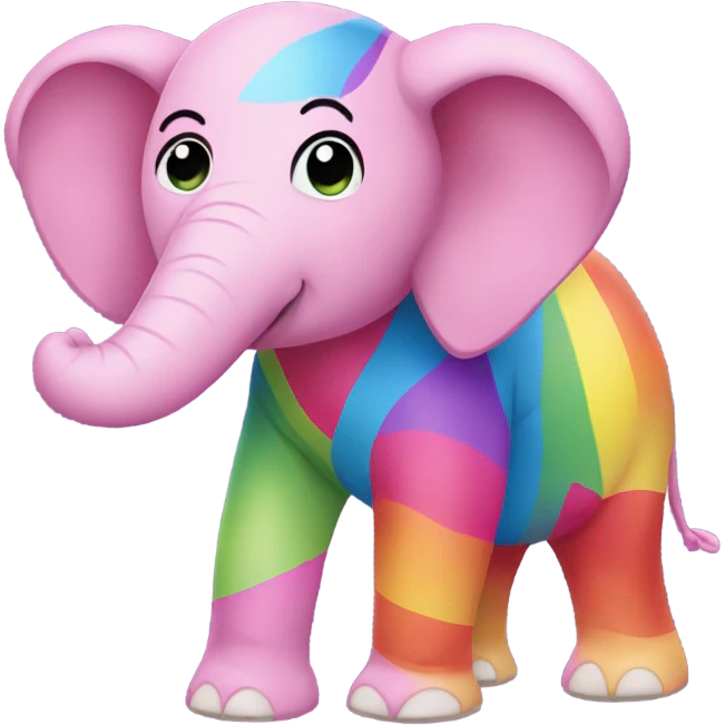 pink elephant rainbow tee emoji