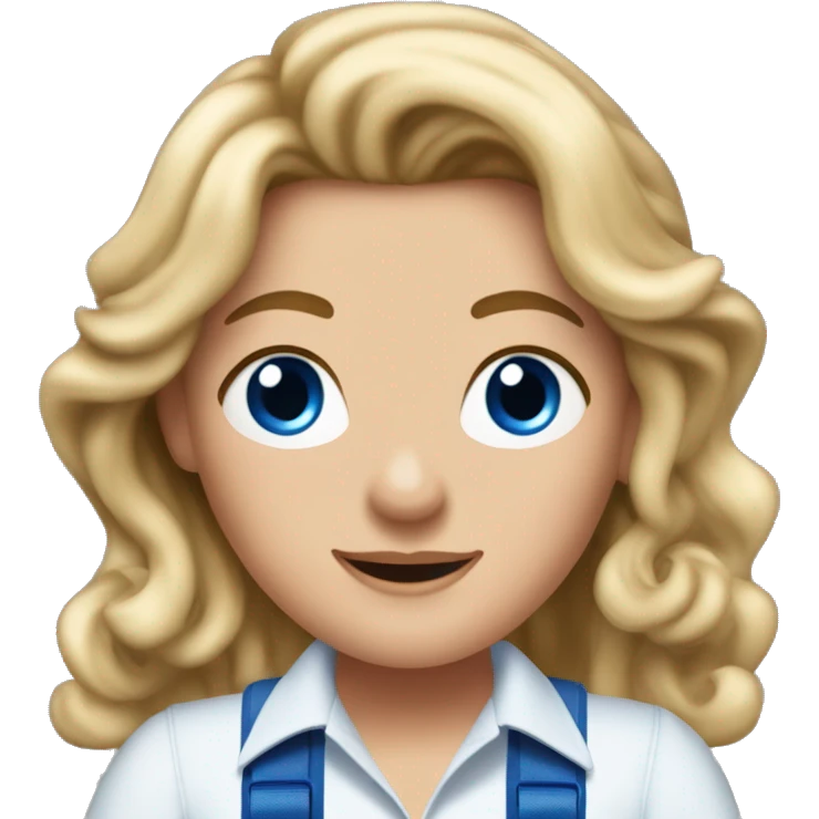 donna sheridan from mamma mia with blue shirt and suspenders emoji