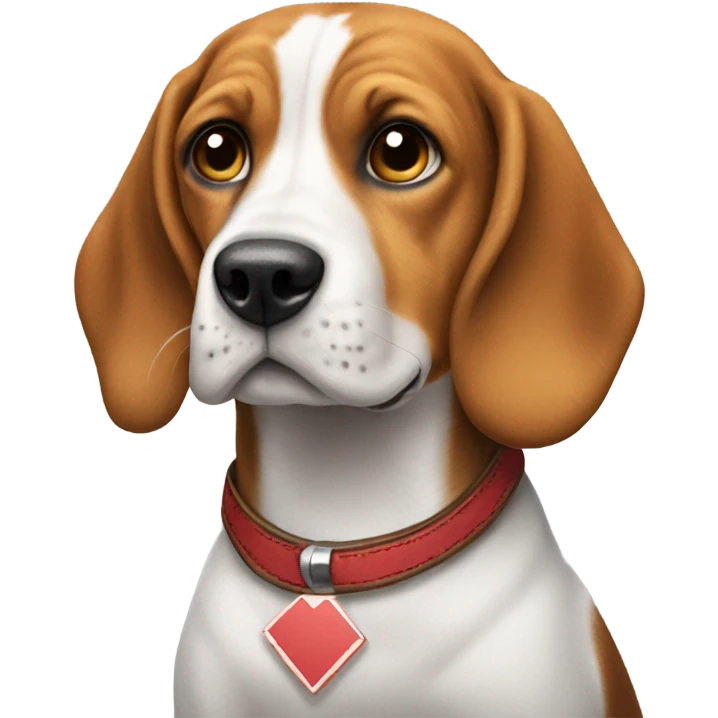 Beagle with poker face  emoji