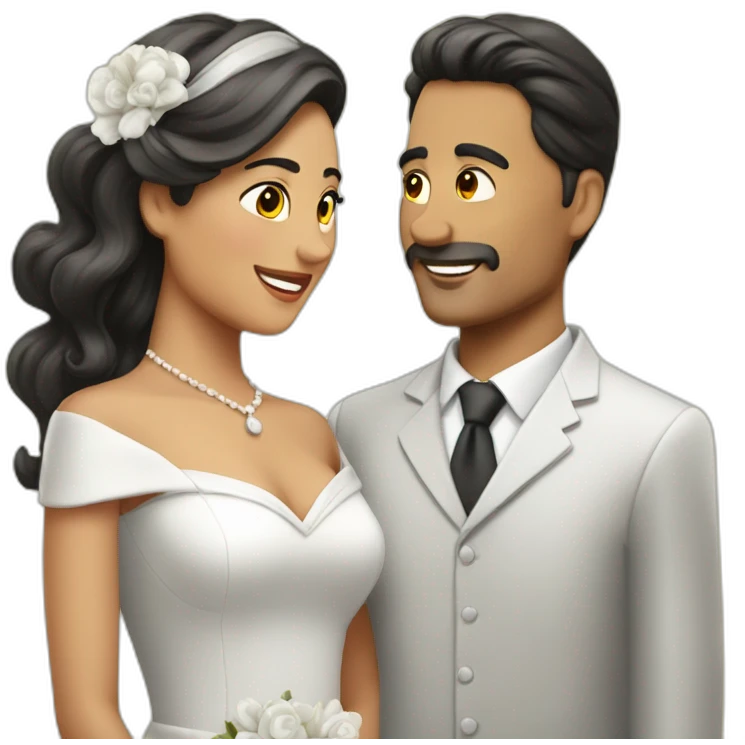 pareja blanca recien casada emoji