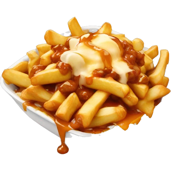 Poutine qui mange une poutine emoji