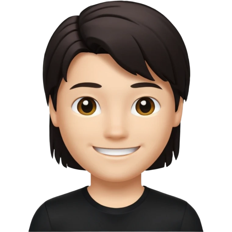 A roblox Avatar whit sleek hair and black shirt  emoji