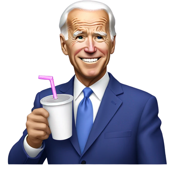 biden with grape soda white cup emoji