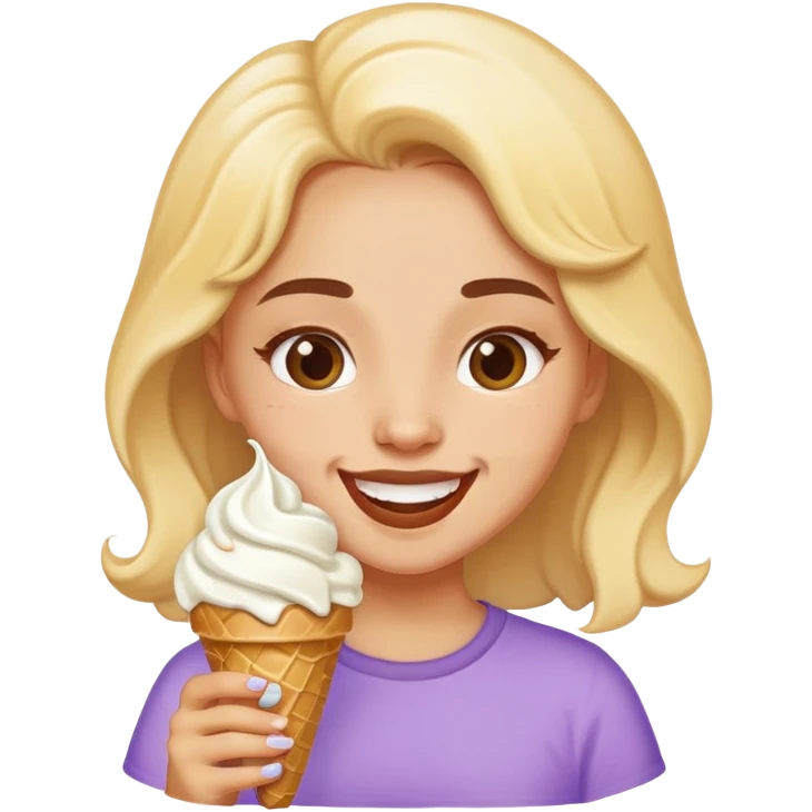 light skin girl eating ice cream  emoji