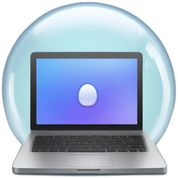 laptop inside a bubble emoji