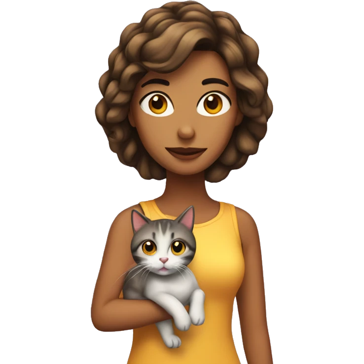 Chica con gato emoji