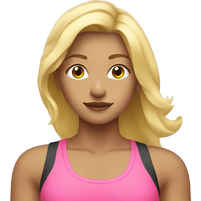 Blonde girl in a gym  emoji