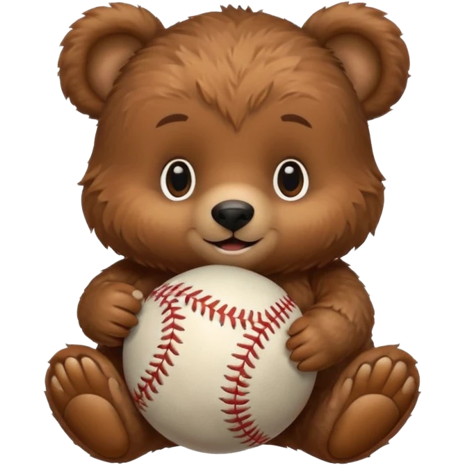 Baby bear with baseball emoji