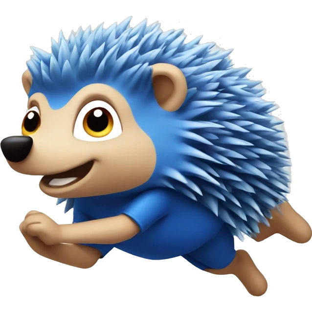 A blue running Hedgehog  emoji