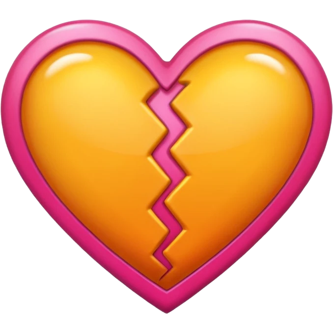 Bright yellow to orange to dark pink double gradient double heart emoji