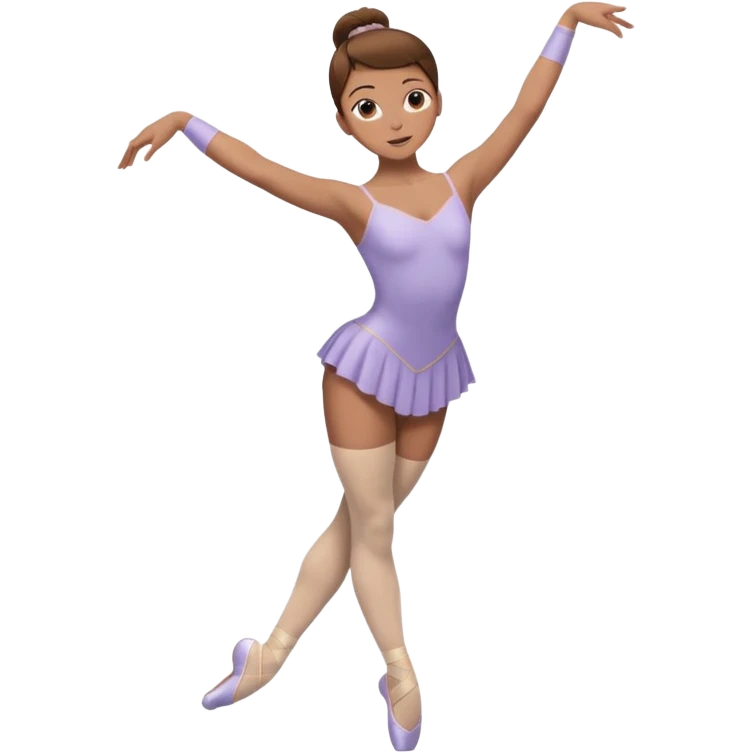 Ballet dancer in over the knee socks, leotard and brown hair emoji