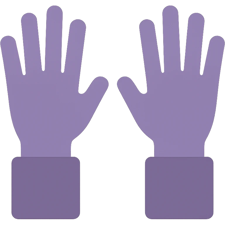 A dull purple Raising Hands emoji