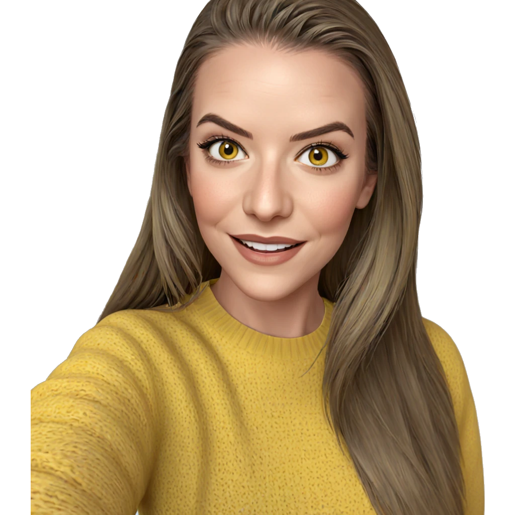 smiling girl in yellow sweater emoji