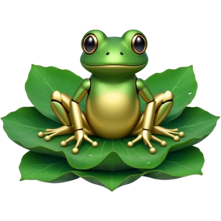 robot frog on lotus leaf emoji