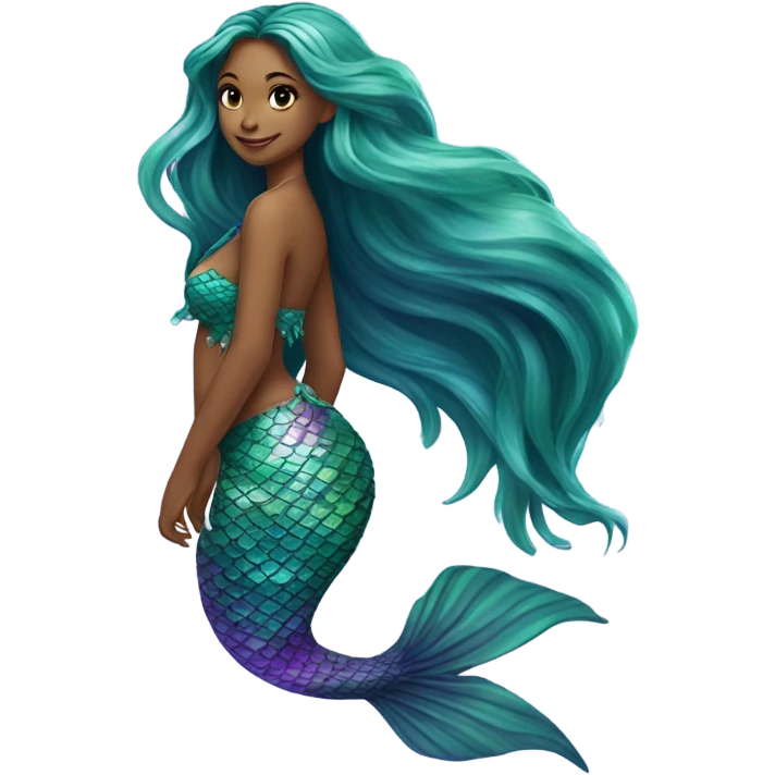 Green and purple mermaid detailed emoji