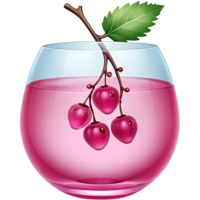 Pink glass with berries  emoji