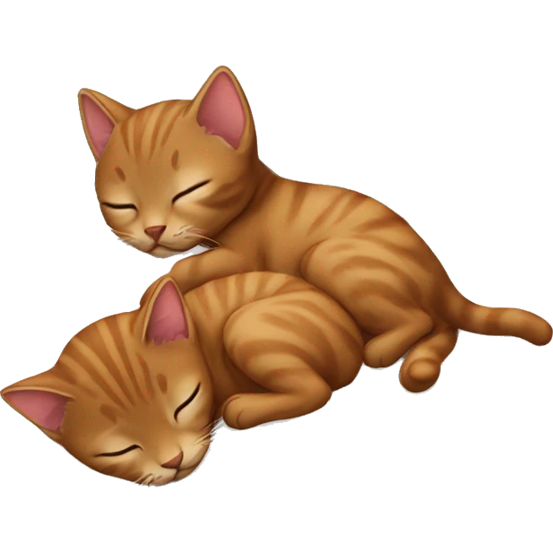 Brown kittens sleeping togheter  emoji