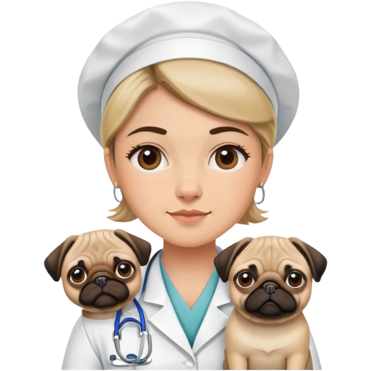 veterinary nurse with pug emoji