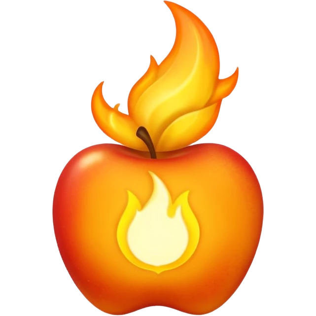 Aesh sheli breslev concept represented as a glowing flame emoji, no text, apple style, spiritual and warm emoji