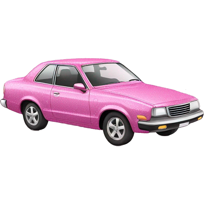 Glitter pink car emoji