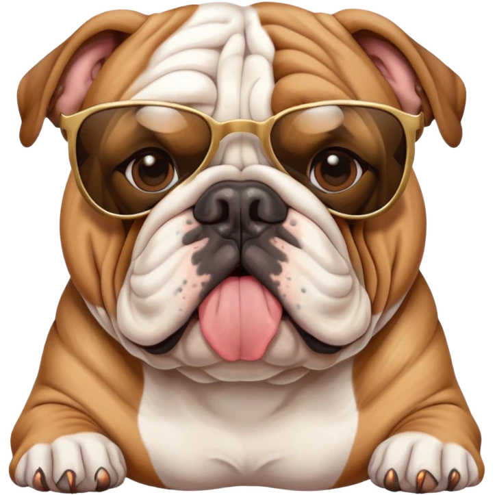 Englische Bulldogge mit Sonnenbrille emoji