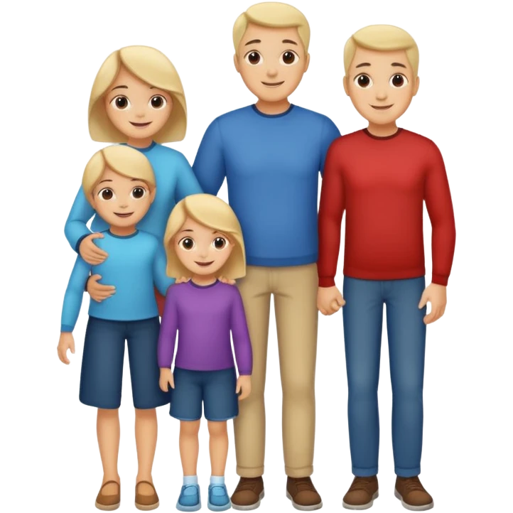 parent figures with three children silhouettes emoji