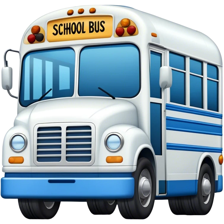 Blue and white school bus rv emoji