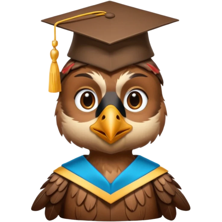 falcon with a grad cap - semi realistic emoji