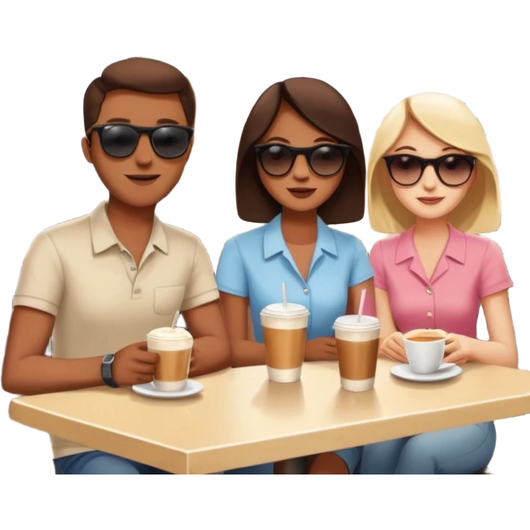 People outside a cafe on a patio emoji